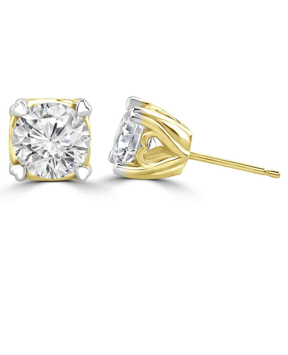 Round Brilliant Stud Earrings