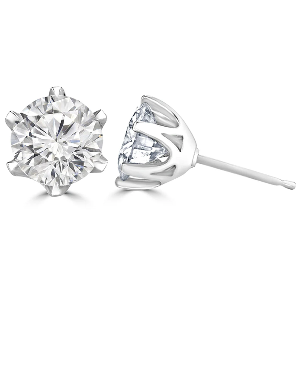 1 CT Brilliant Round Stud Earrings