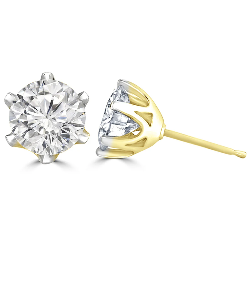 1 CT Brilliant Round Stud Earrings