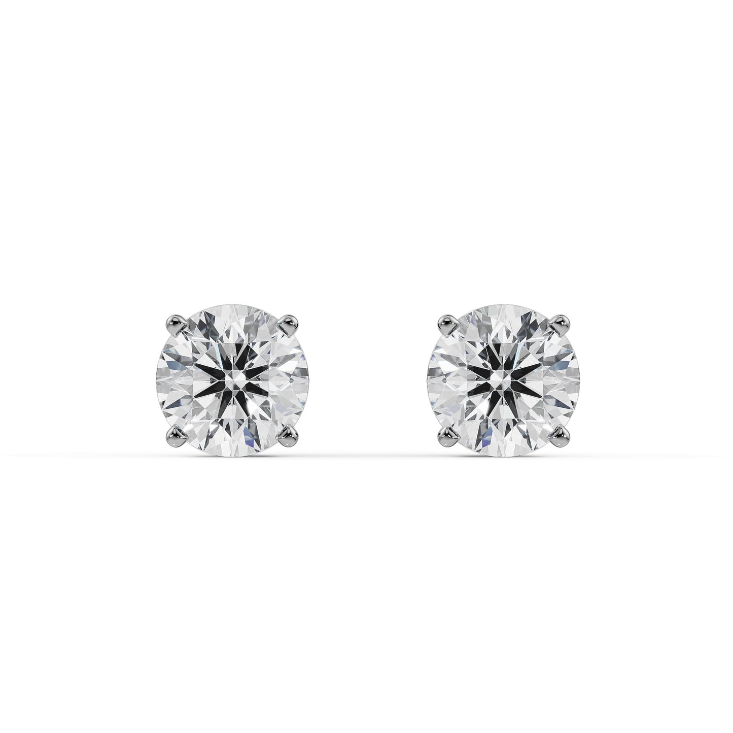 1 Ct Brilliant round Stud earrings