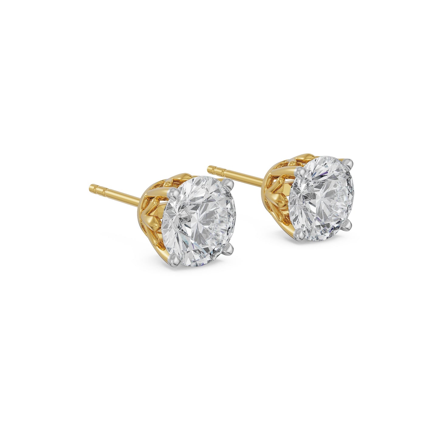 1 Ct Brilliant round Stud earrings