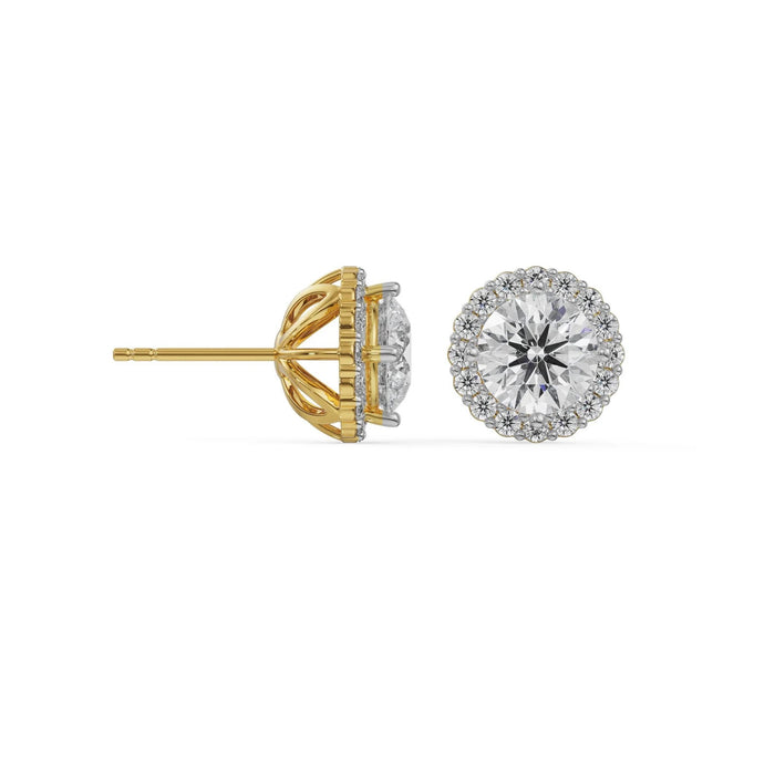 0.5 CT Halo Round Solitaire Stud earrings