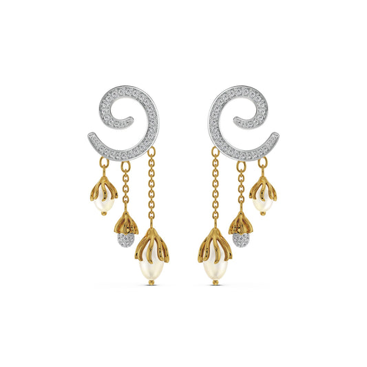 Pearl Drop Diamond Earrings