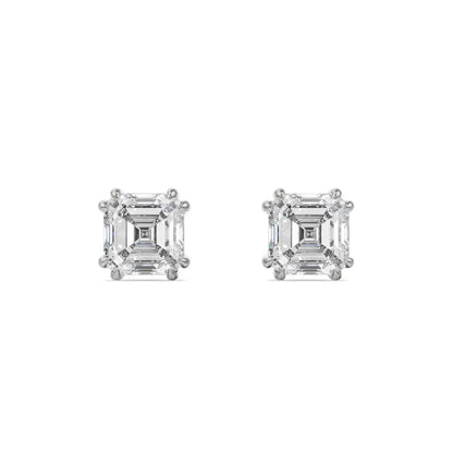 1 CT Asscher Diamond Studs Earrings