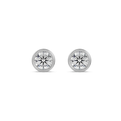 1 CT Solid Round Diamond Studs Earrings