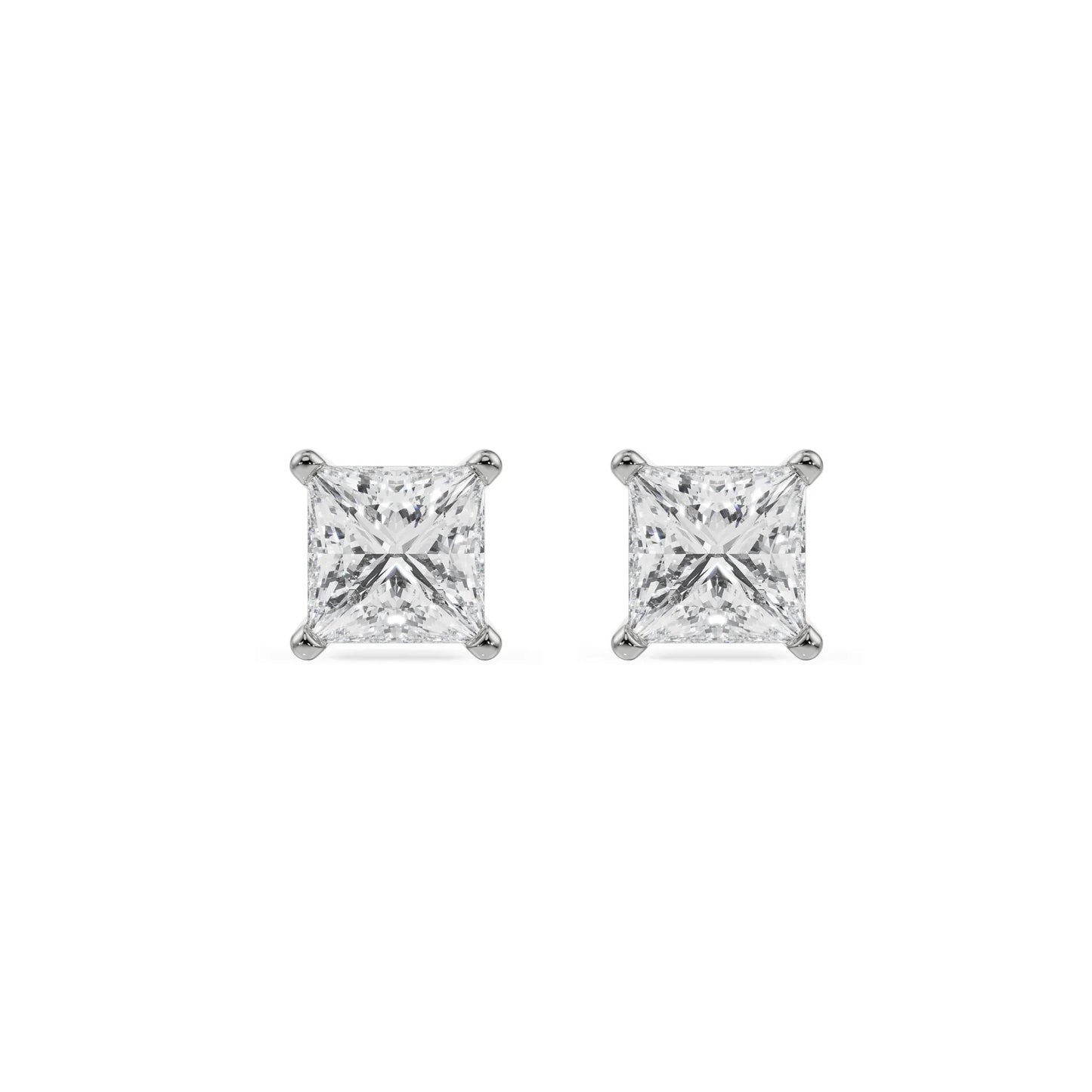 2 CT Timeless Princess Solitaire Studs Earrings