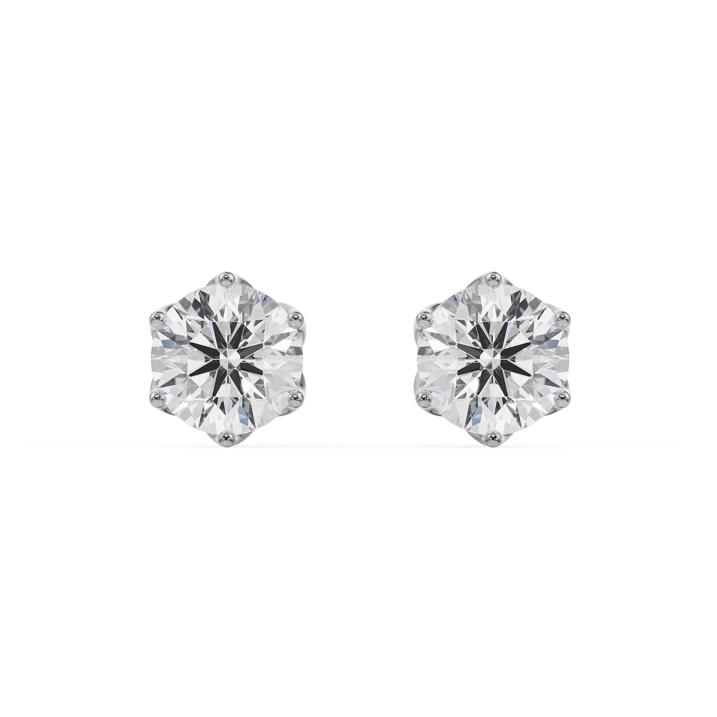 1.5 Ct Petal Solitaire Studs Earrings