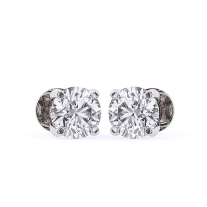 0.50cts Brilliant Round Solitaire Diamond Stud Earrings