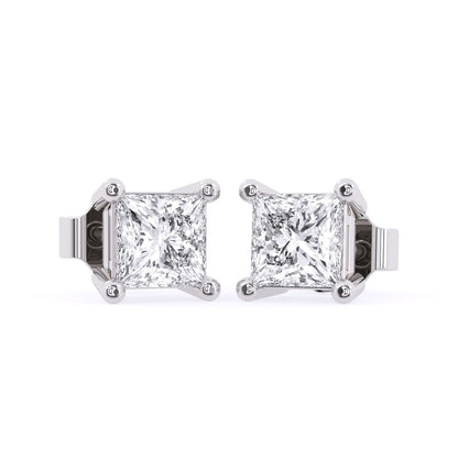 0.25cts Princess Solitaire Diamond Stud Earrings