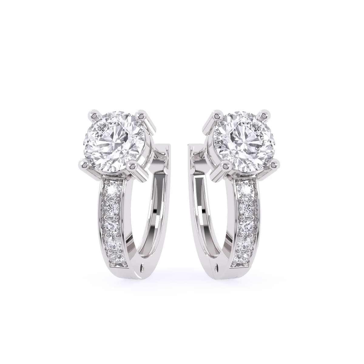 1.5 TCW Brilliant Round Hoops Earrings