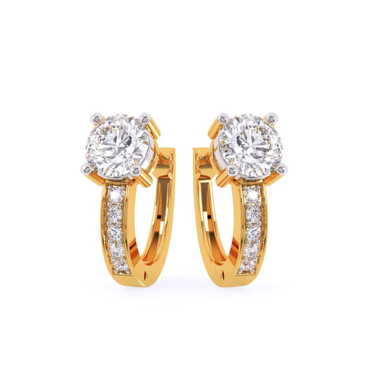 1.5 TCW Brilliant Round Hoops Earrings