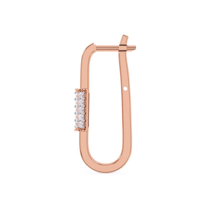 Fancy Round Diamond Hoops Earrings