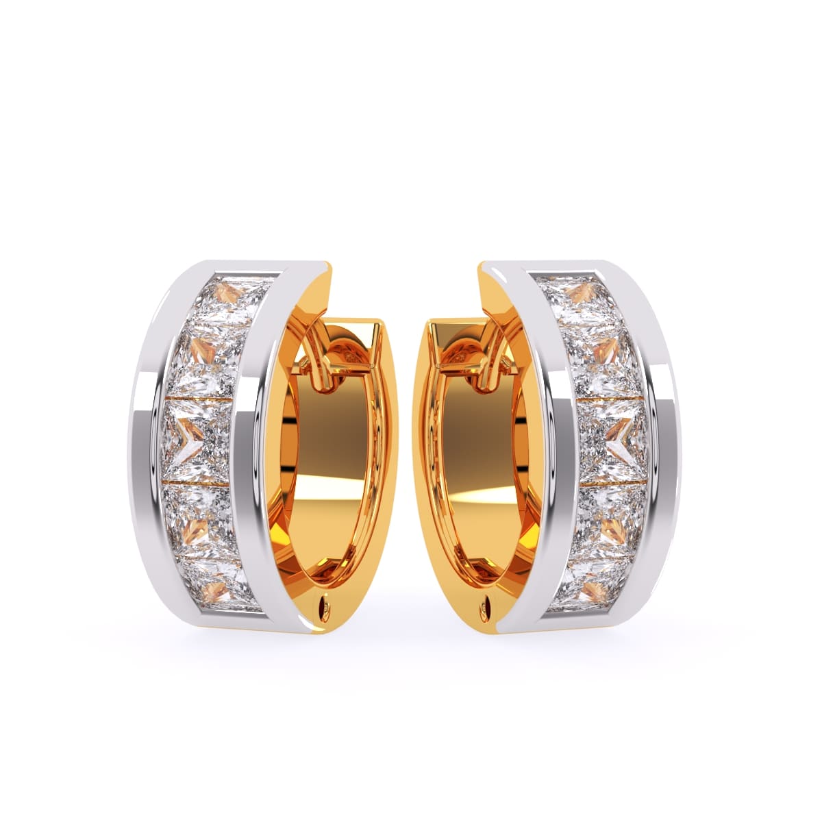 Princess Diamond Hoops Earring