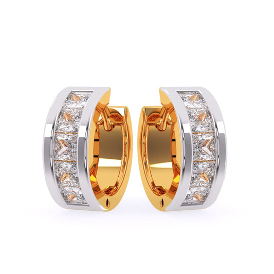 Princess Diamond Hoops Earring