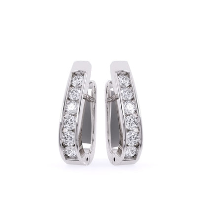 1 CT Round Diamond Hoops Earrings
