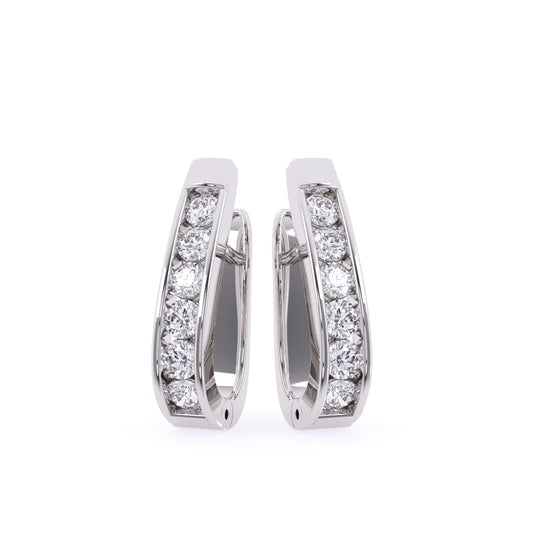 1 CT Round Diamond Hoops Earrings