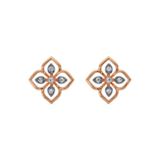 Brilliant Diamond Floral Studs Earrings