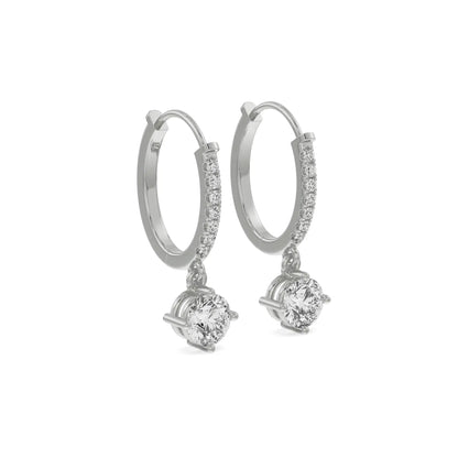 Elegant Round Diamond Drop Earring