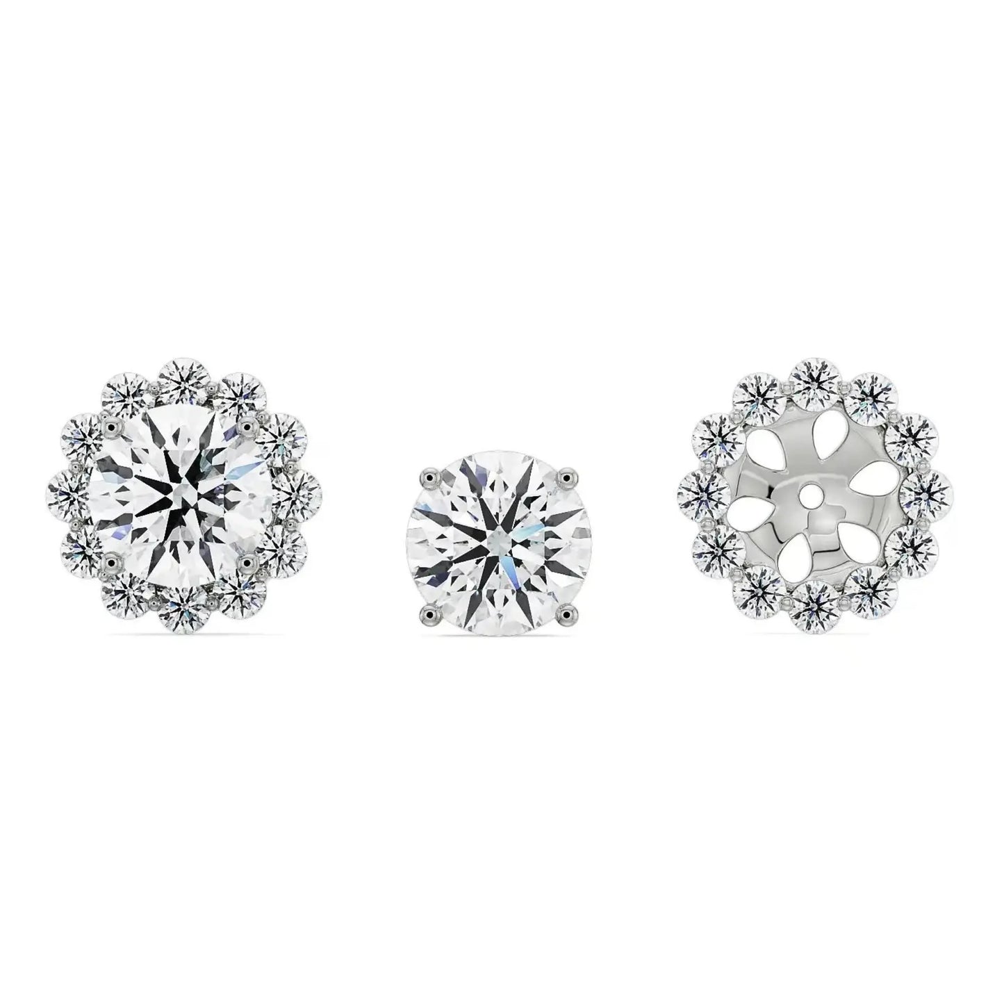 1 CT Sunflower Detachable Diamond Studs Earrings