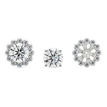 1 CT Sunflower Detachable Diamond Studs Earrings