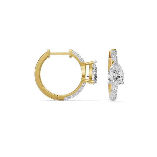 Circle Pear Hoops Earrings