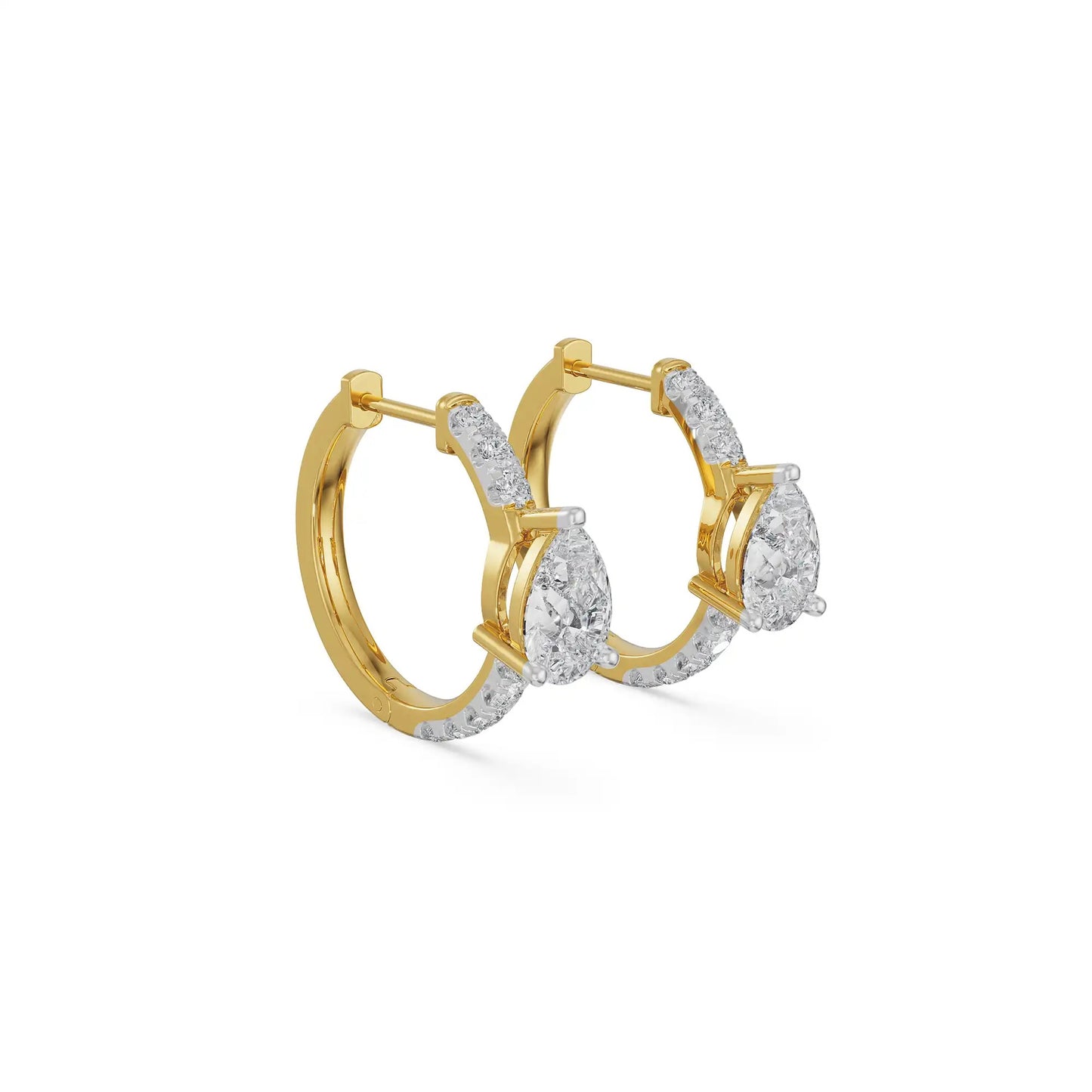 Circle Pear Hoops Earrings