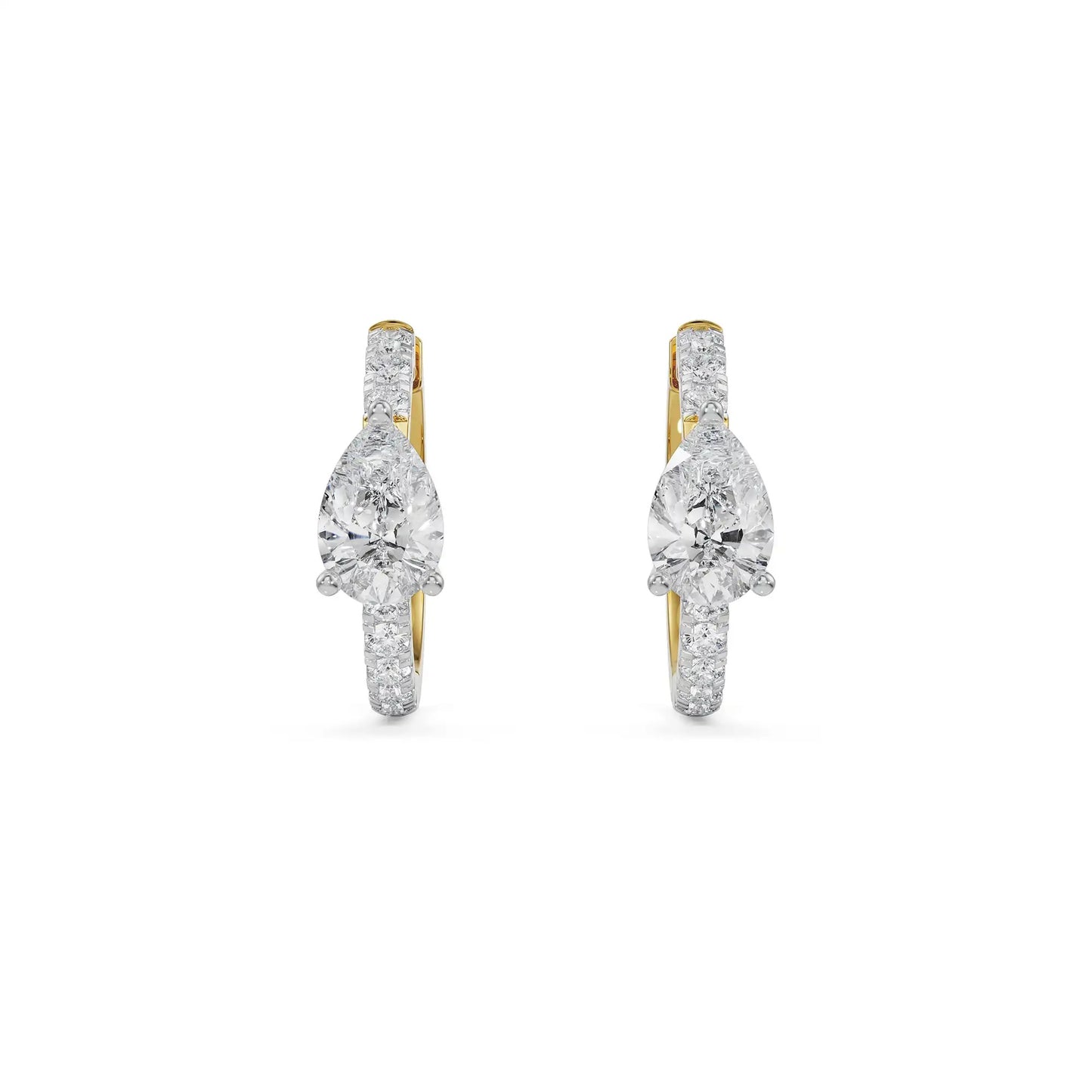 Circle Pear Hoops Earrings