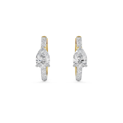 Circle Pear Hoops Earrings