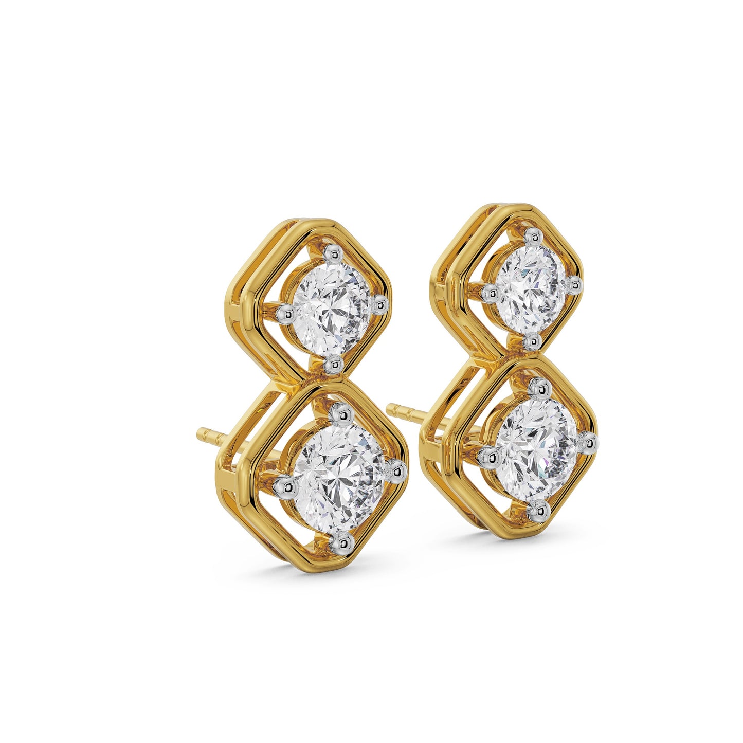 Interwined Diamond Encrusted Drops Earrings