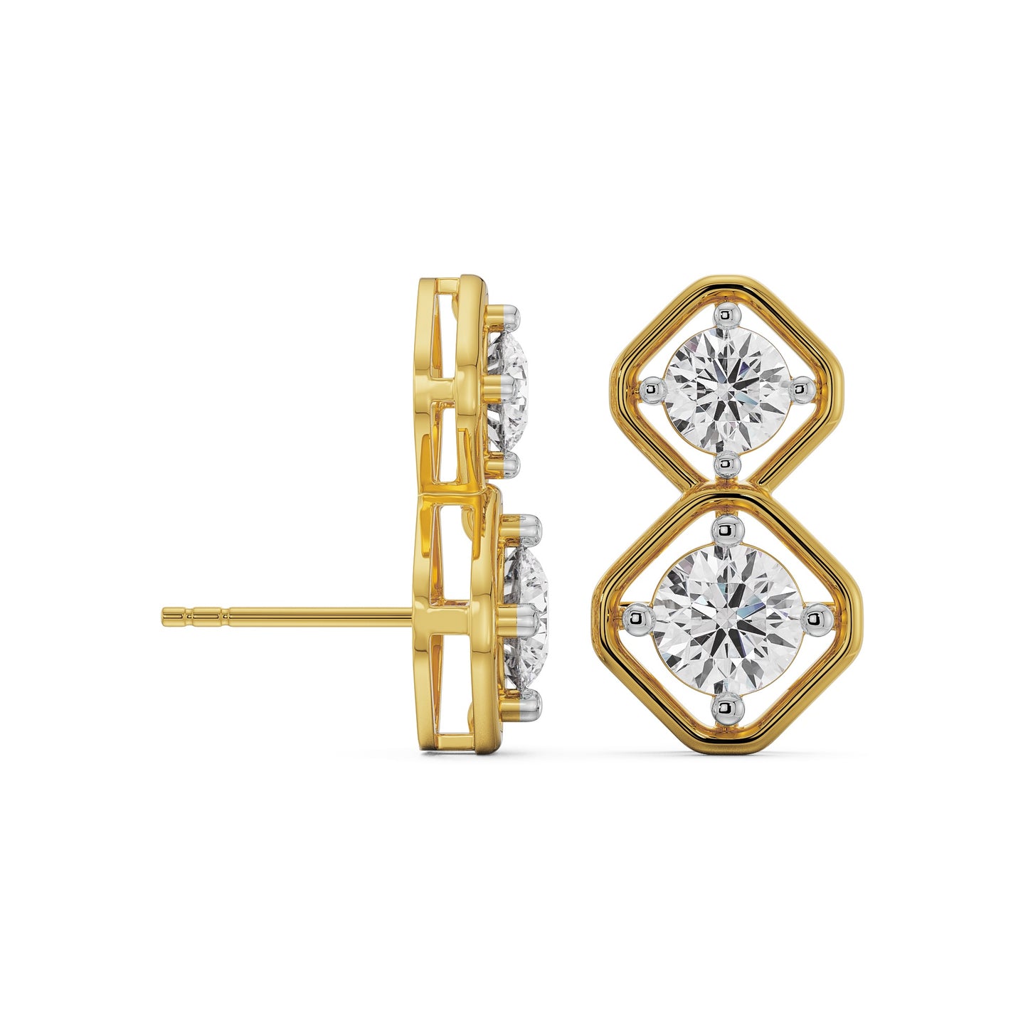 Interwined Diamond Encrusted Drops Earrings