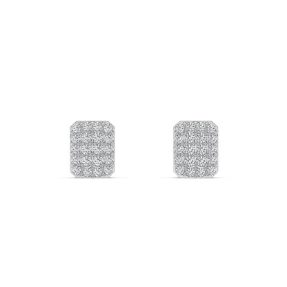Glamorous Diamond Cluster Stud Earrings