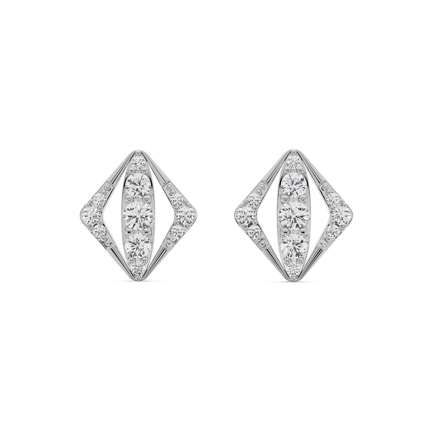 Rhombus Glamour Diamond Studs Earrings
