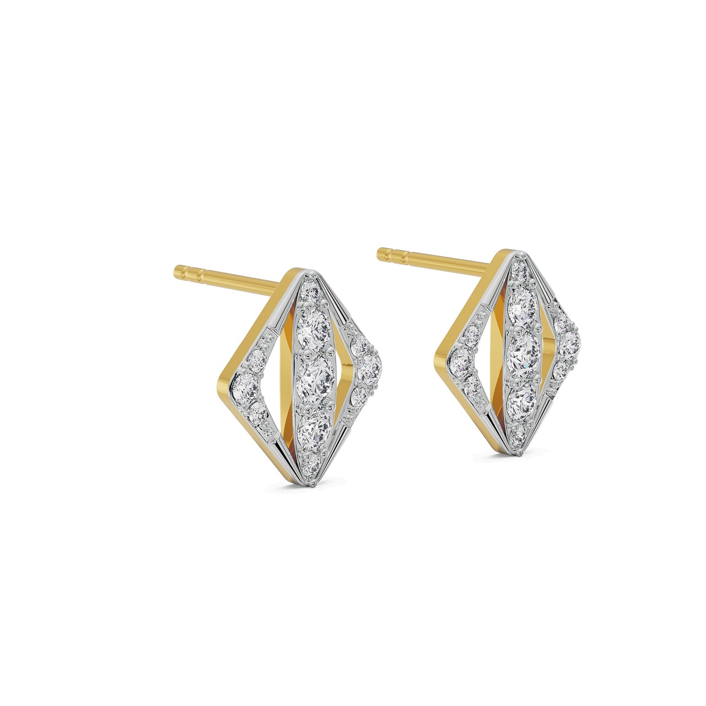 Rhombus Glamour Diamond Studs Earrings