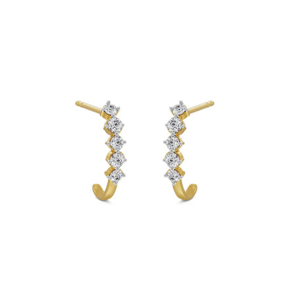 Round Diamond Quintet Stud Earrings
