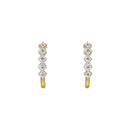Round Diamond Quintet Stud Earrings