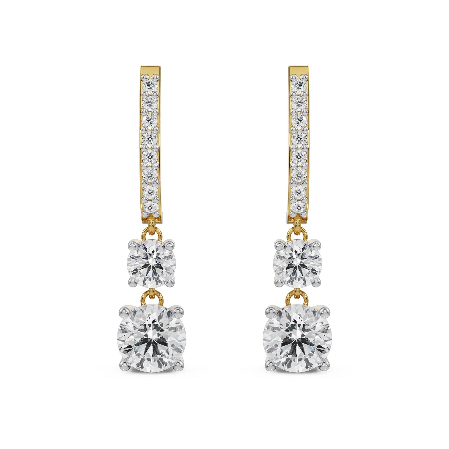 Round Brilliant Diamond Drop Earrings