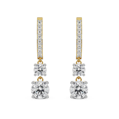 Round Brilliant Diamond Drop Earrings