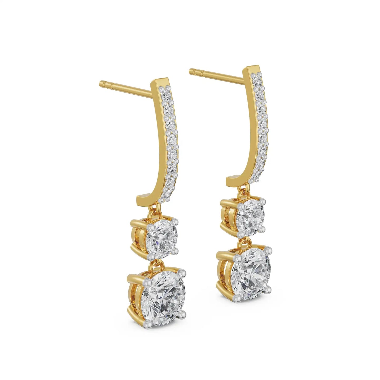Round Brilliant Diamond Drop Earrings