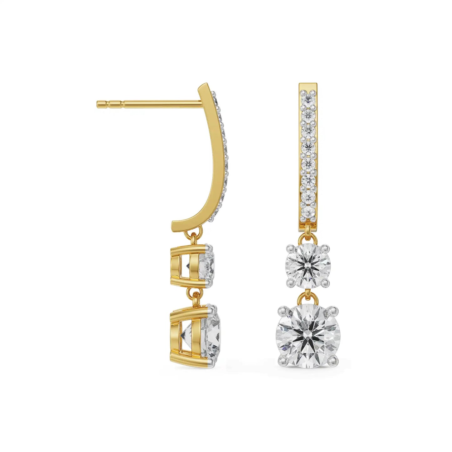 Round Brilliant Diamond Drop Earrings
