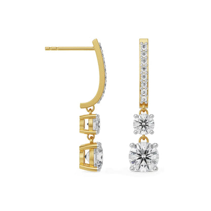 Round Brilliant Diamond Drop Earrings