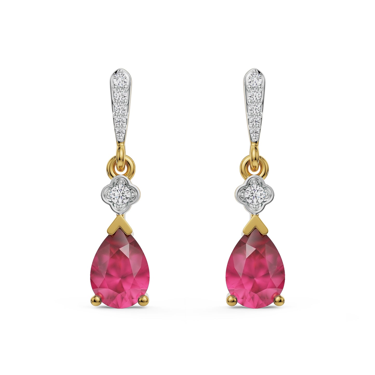 Ruby Diamond Drop Earrings