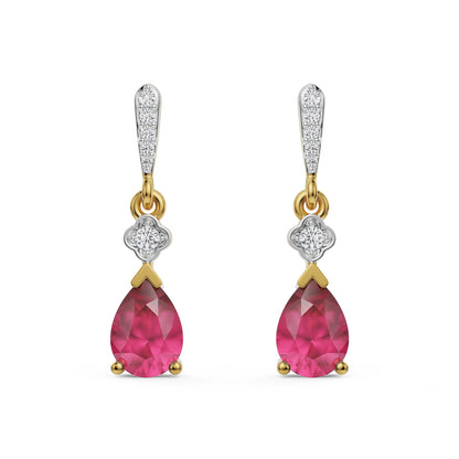 Ruby Diamond Drop Earrings
