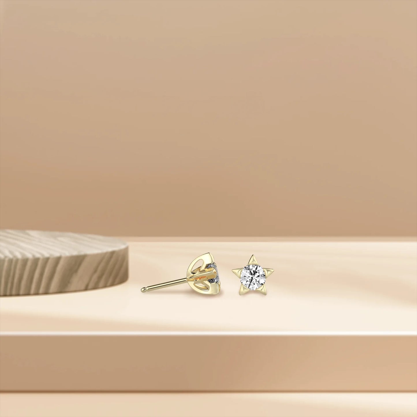 Solitaire Star Studs Earrings