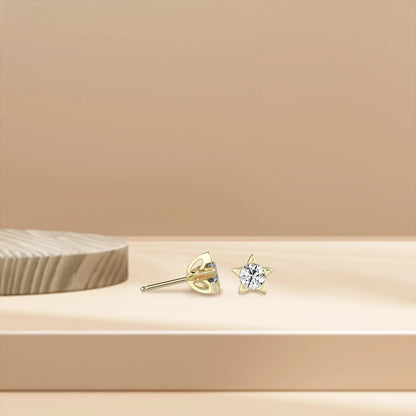 Solitaire Star Studs Earrings