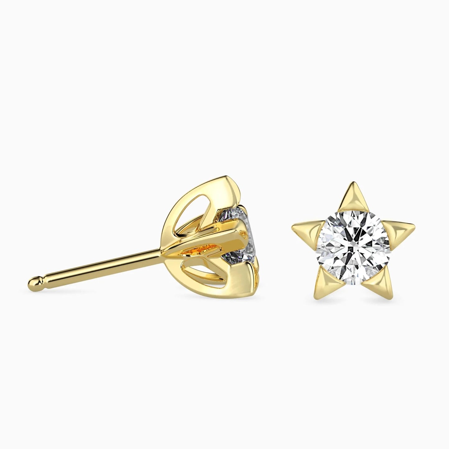 Solitaire Star Studs Earrings