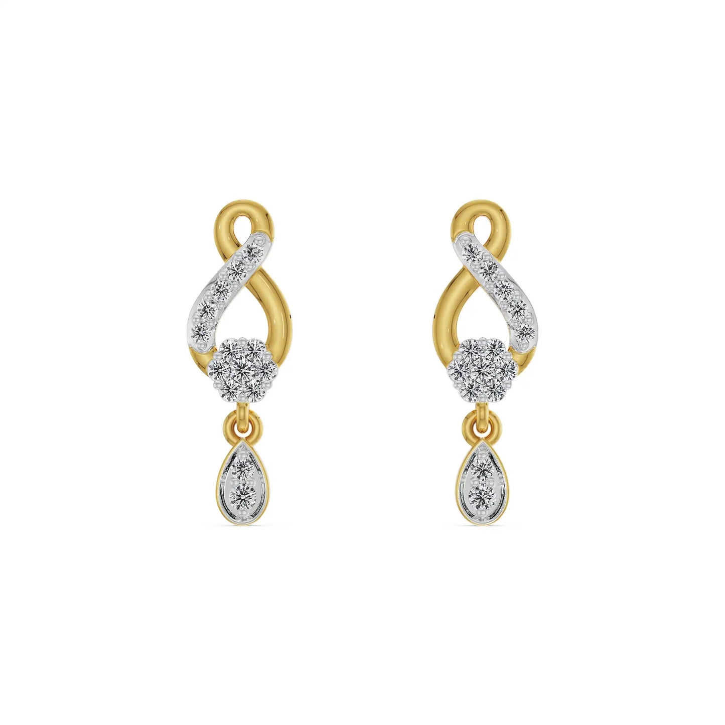 Shimmering Diamond Drop Earrings
