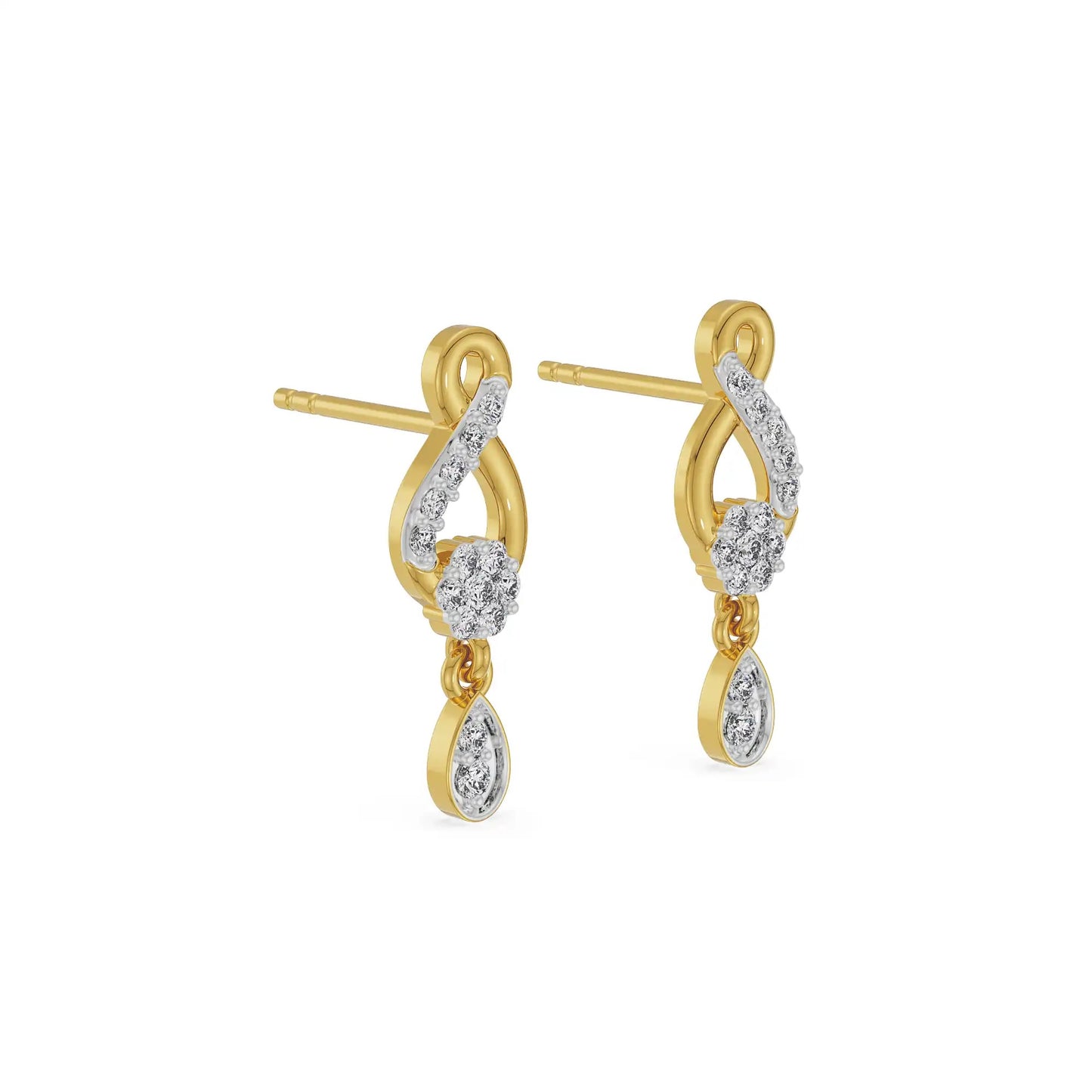 Shimmering Diamond Drop Earrings