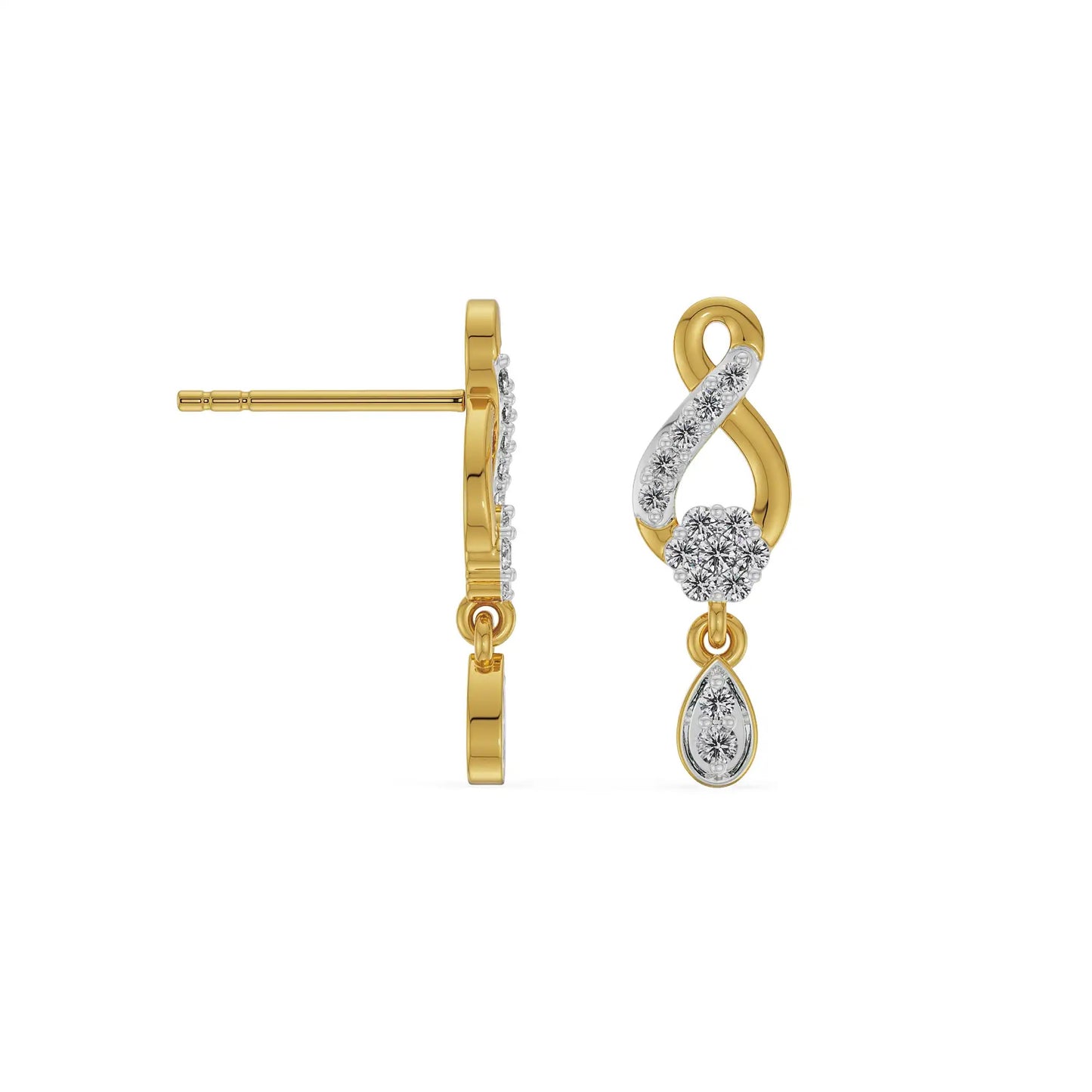 Shimmering Diamond Drop Earrings