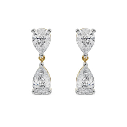 Subtle Pear Diamond Drop Earrings