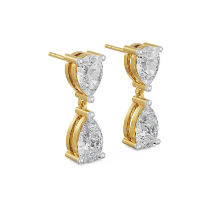 Subtle Pear Diamond Drop Earrings